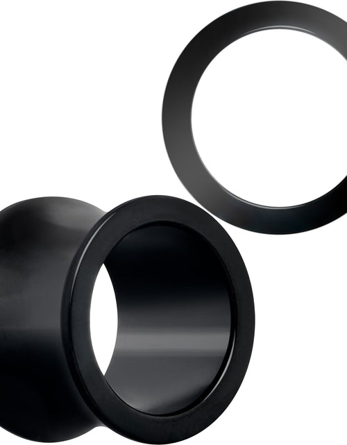 Load image into Gallery viewer, Black Hand Polished Double Flare Tunnel Plug Set 6mm to 25mm
