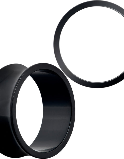 Load image into Gallery viewer, Black Hand Polished Double Flare Tunnel Plug Set 6mm to 25mm
