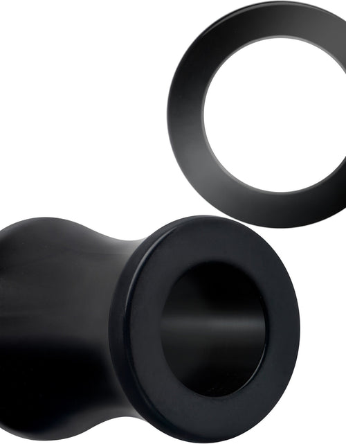 Load image into Gallery viewer, Black Hand Polished Double Flare Tunnel Plug Set 6mm to 25mm
