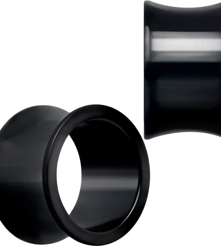 Black Hand Polished Double Flare Tunnel Plug Set 6mm to 25mm