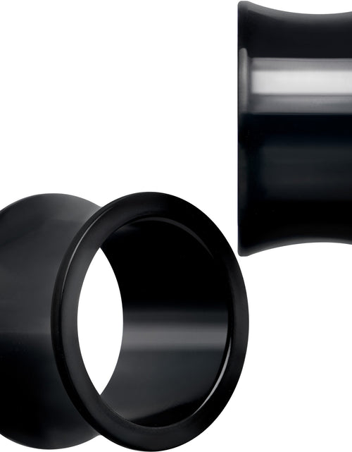 Load image into Gallery viewer, Black Hand Polished Double Flare Tunnel Plug Set 6mm to 25mm
