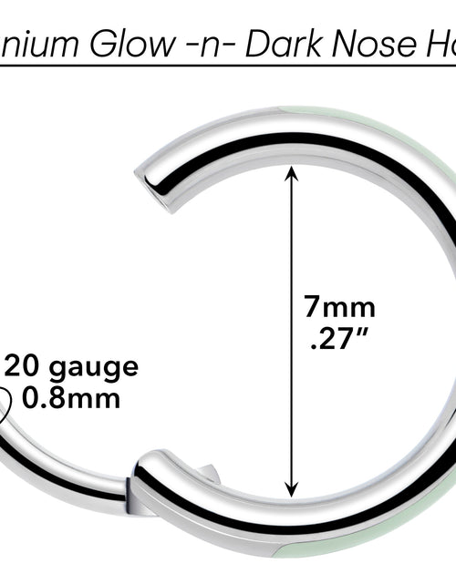 Load image into Gallery viewer, 20G Implant Grade Titanium  Glow in the Dark Hinged Segment Nose Hoop
