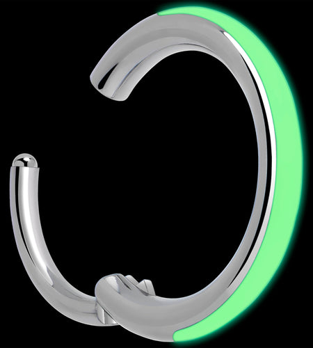 20G Implant Grade Titanium  Glow in the Dark Hinged Segment Nose Hoop