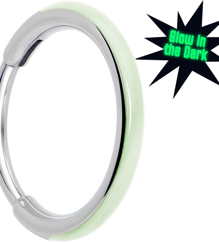 20G Implant Grade Titanium  Glow in the Dark Hinged Segment Nose Hoop