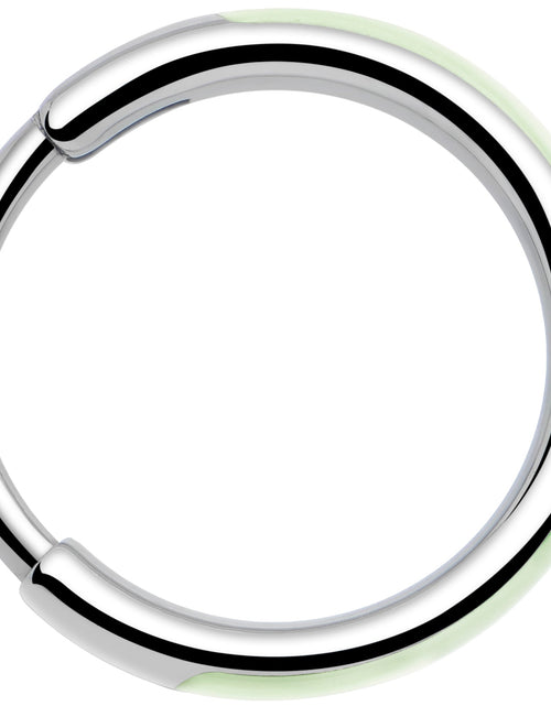 Load image into Gallery viewer, 20G Implant Grade Titanium  Glow in the Dark Hinged Segment Nose Hoop
