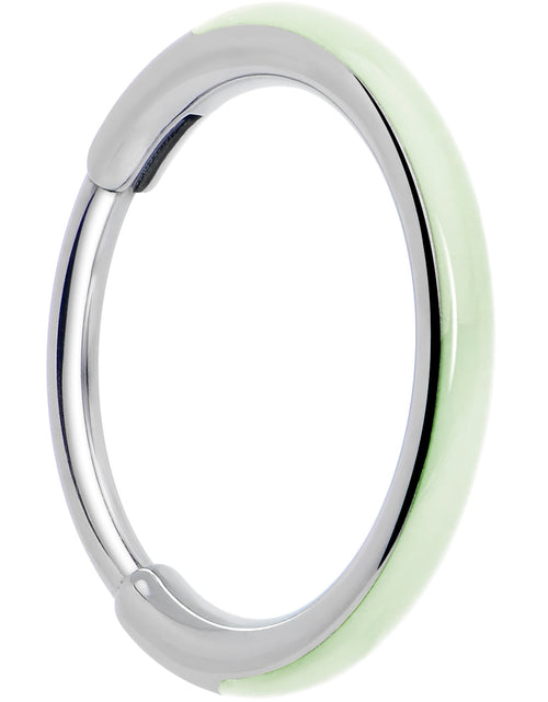 Load image into Gallery viewer, 20G Implant Grade Titanium  Glow in the Dark Hinged Segment Nose Hoop
