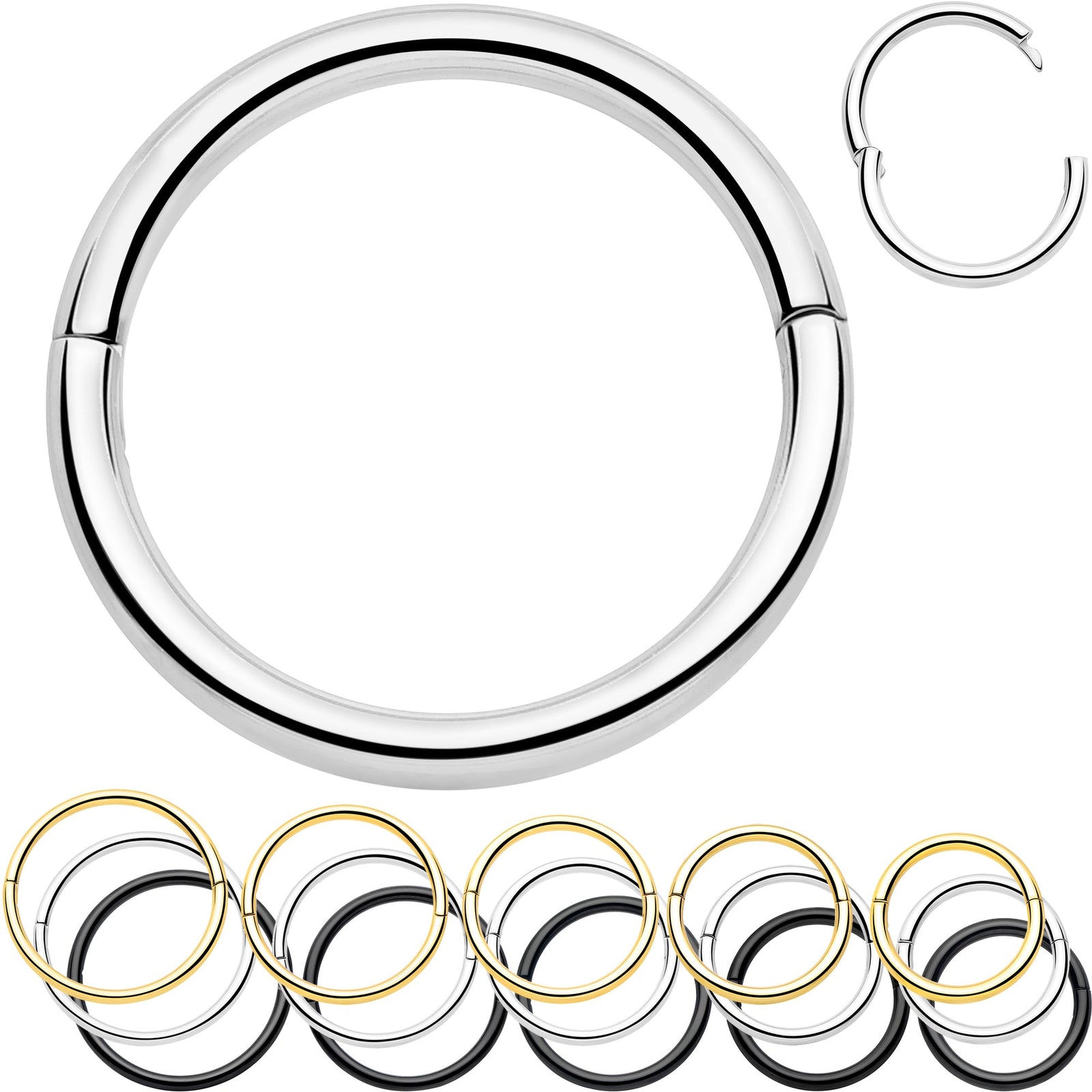 20G Implant Grade Titanium Half Closure Hinged Segment Ring