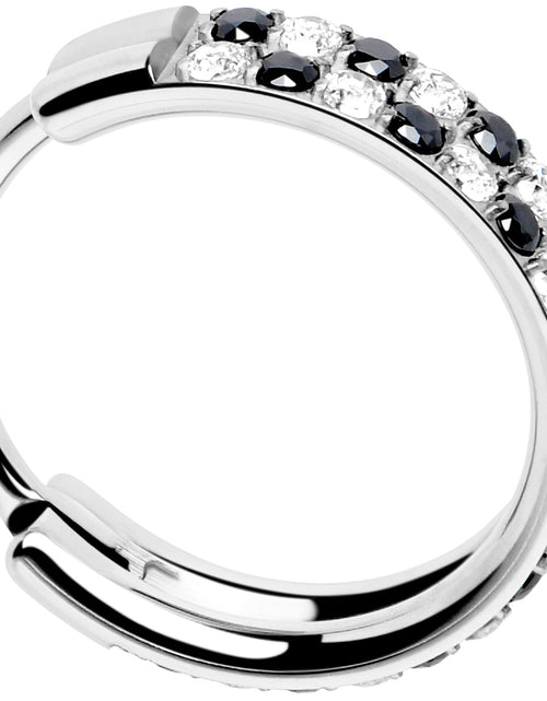 Load image into Gallery viewer, 20G CZ Double Row Checkerboard Implant Grade Titanium Nose Hoop
