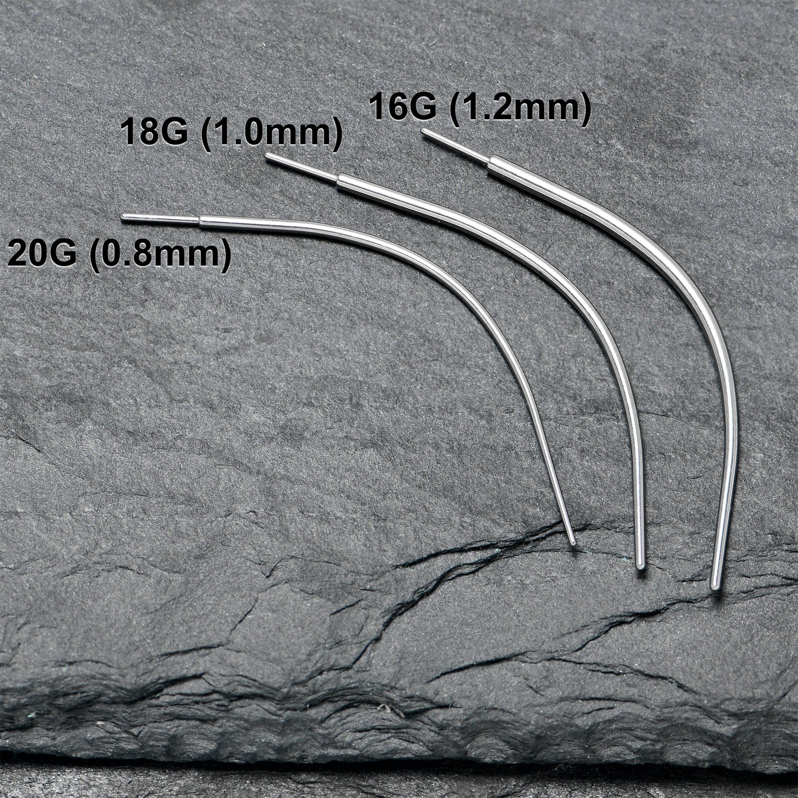 Stainless Steel Curved Insertion Tool, Threadless Insertion Pin Taper