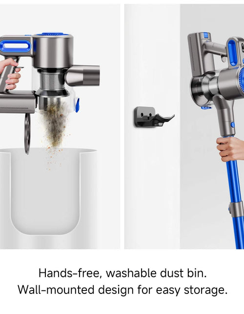 Load image into Gallery viewer, Cordless Vacuum Cleaner with LED Light &amp; Removable Battery – Blue
