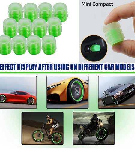 Car Tire Luminous Valve Cap Car With Electric Vehicle Motorcycle Air Nozzle Cover Luminous Valve Core Cover Tire Universal
