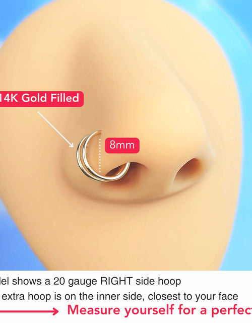 Load image into Gallery viewer, Double Hoop Nose 925 Sterling Silver Spiral Nose Ring
