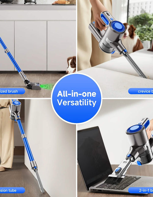 Load image into Gallery viewer, Cordless Vacuum Cleaner with LED Light &amp; Removable Battery – Blue
