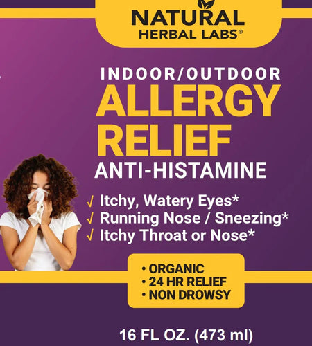 Organic Natural Allergy Relief Formula. Livingston Natural Herbal Labs 16 fl oz