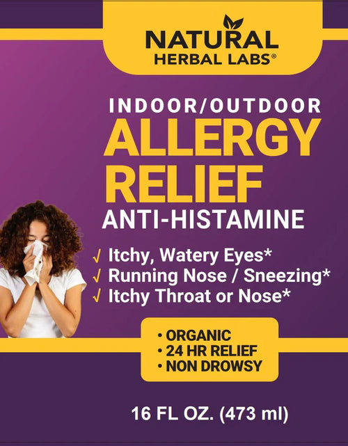 Load image into Gallery viewer, Organic Natural Allergy Relief Formula. Livingston Natural Herbal Labs 16 fl oz
