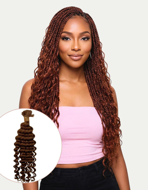 Load image into Gallery viewer, Auburn Deep Wave Bulk 100% Human Braiding Hair
