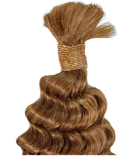 Auburn Deep Wave Bulk 100% Human Braiding Hair