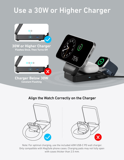 Load image into Gallery viewer, Anker MagGo Wireless Charging Station (Foldable 3-in-1)
