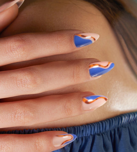 Cobalt Safari | Soft & Durable Press-On Nails