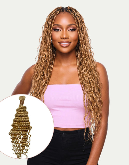Load image into Gallery viewer, Blonde Deep Wave Bulk 100% Human Braiding Hair
