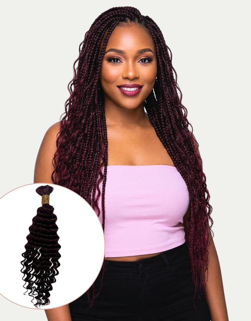 Load image into Gallery viewer, Burgundy Deep Wave Color 99J Bulk 100% Human Braiding Hair
