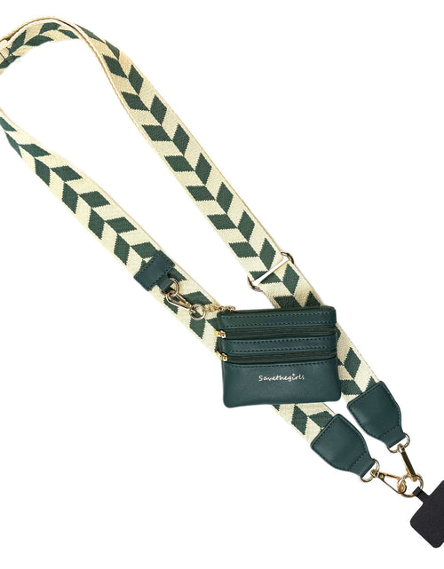 Load image into Gallery viewer, Clip &amp; Go Strap w/Zippered Pouch Chevron

