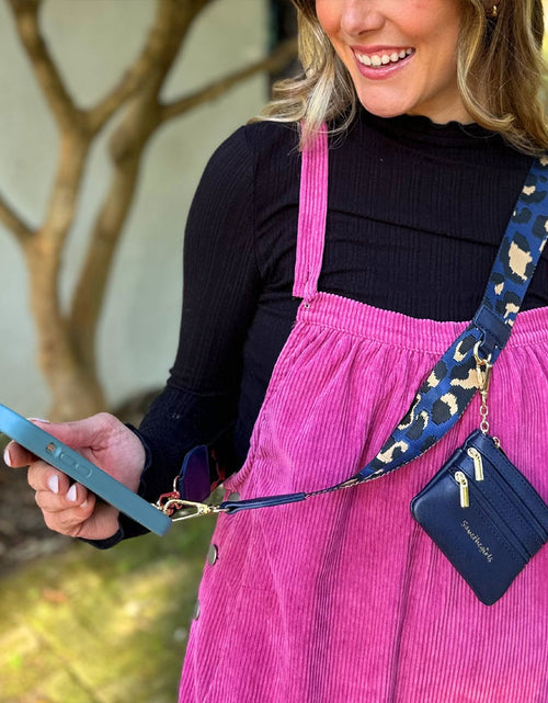 Load image into Gallery viewer, Clip &amp; Go Strap with Pouch - Leopard Collection

