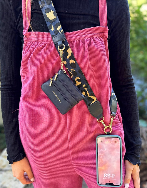 Load image into Gallery viewer, Clip &amp; Go Strap with Pouch - Leopard Collection
