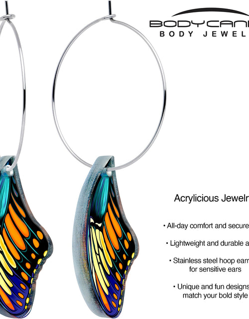 Load image into Gallery viewer, Butterfly Wing Hoop Earrings by Onyx O
