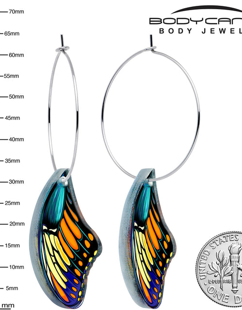 Load image into Gallery viewer, Butterfly Wing Hoop Earrings by Onyx O
