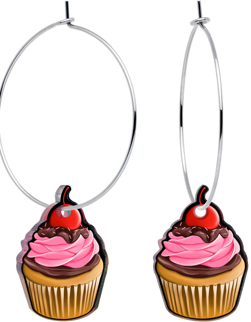 Load image into Gallery viewer, Valentine Cupcake Hoop Earrings by Onyx O
