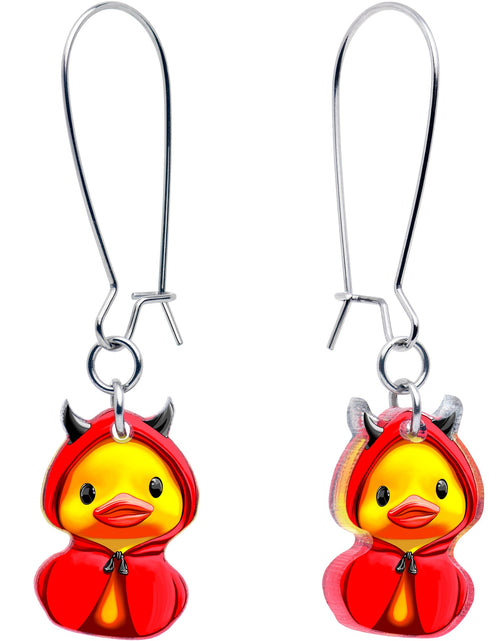Load image into Gallery viewer, Hot Litle Devil Duck Dangle Earrings by Onyx O
