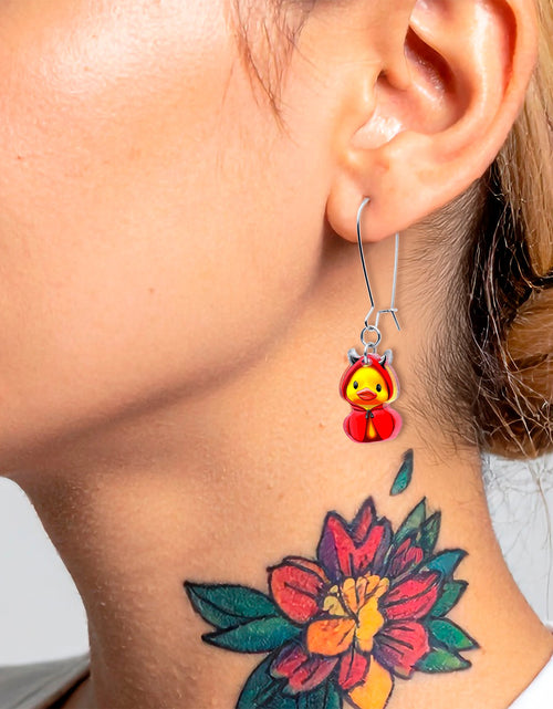 Load image into Gallery viewer, Hot Litle Devil Duck Dangle Earrings by Onyx O
