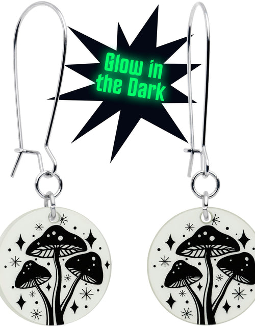 Load image into Gallery viewer, Glow in the Dark Mystic Mushroom Dangle Earrings by Onyx O
