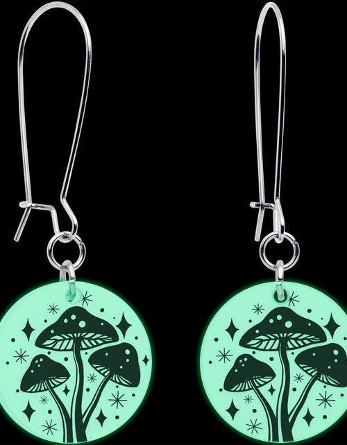 Load image into Gallery viewer, Glow in the Dark Mystic Mushroom Dangle Earrings by Onyx O
