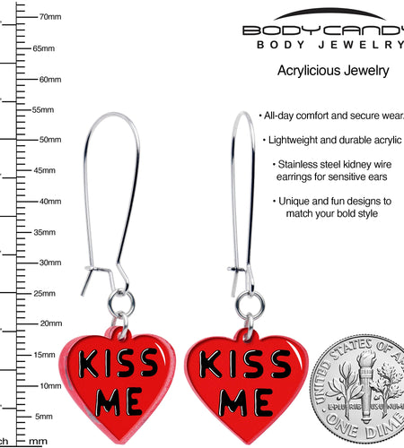 Kiss Me Heart Dangle Earrings by Onyx O