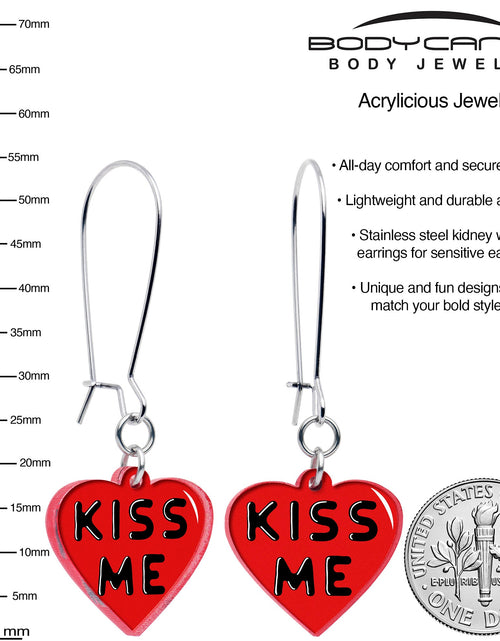 Load image into Gallery viewer, Kiss Me Heart Dangle Earrings by Onyx O

