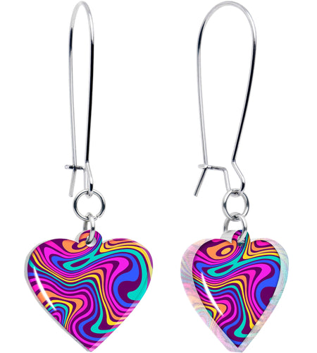 Swirling Heart Dangle Earrings by Onyx O