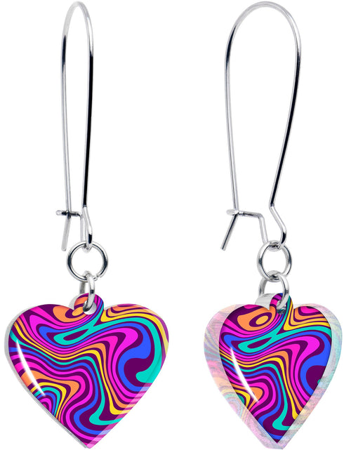 Load image into Gallery viewer, Swirling Heart Dangle Earrings by Onyx O
