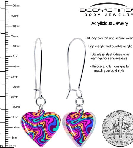 Swirling Heart Dangle Earrings by Onyx O