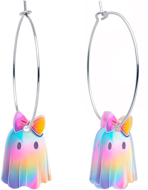 Load image into Gallery viewer, Iridescent Ghost Girl Hoop Earrings by Onyx O
