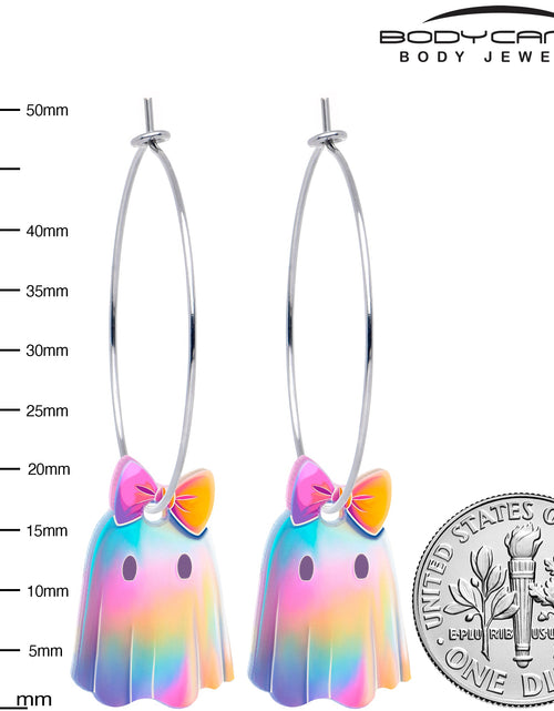Load image into Gallery viewer, Iridescent Ghost Girl Hoop Earrings by Onyx O
