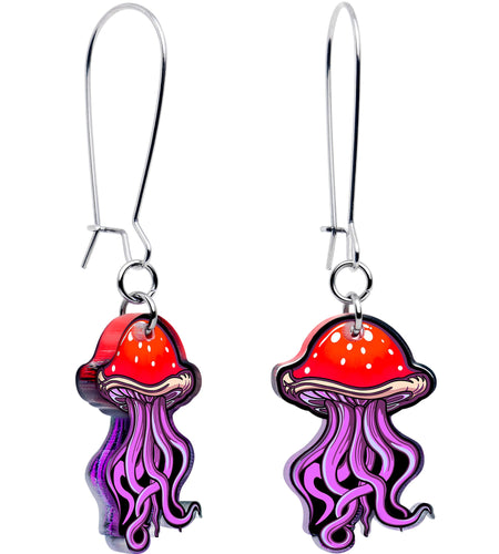 Mushroom Jellyfish Dangle Earrings by Onyx O