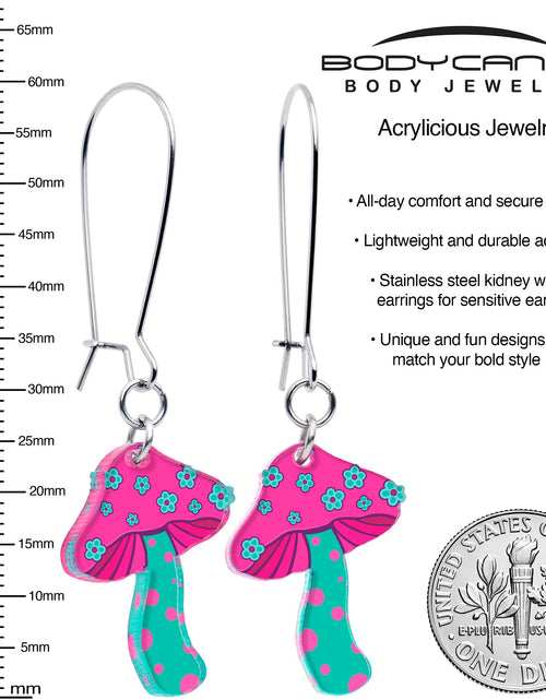 Load image into Gallery viewer, Funky Floral Mushroom Dangle Earrings by Onyx O

