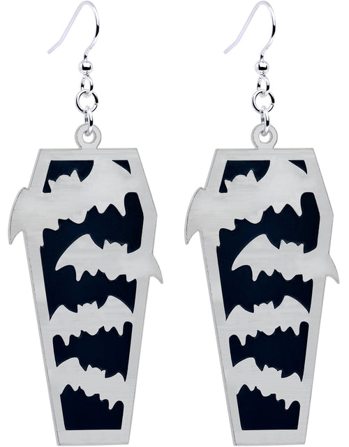 Load image into Gallery viewer, Glowing Bats Coffin Glow in the Dark Dangle Earrings by Onyx O
