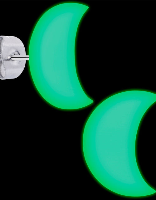 Load image into Gallery viewer, Crescent Moon Glow in the Dark Stud Earrings by Onyx O
