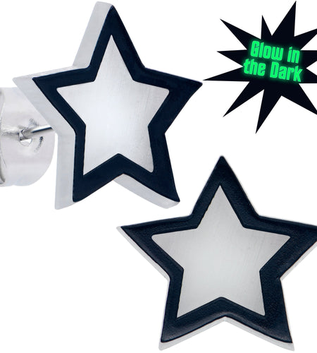 Shining Stars Glow in the Dark Stud Earrings by Onyx O
