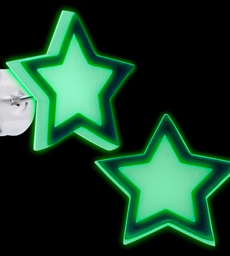 Shining Stars Glow in the Dark Stud Earrings by Onyx O