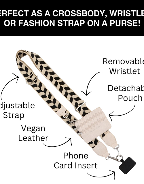 Load image into Gallery viewer, Clip &amp; Go Strap w/Zippered Pouch Chevron
