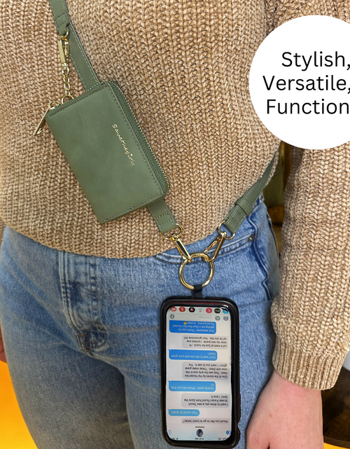 Load image into Gallery viewer, Clip &amp; Go Strap w/Pouch Brushed Vegan Leather

